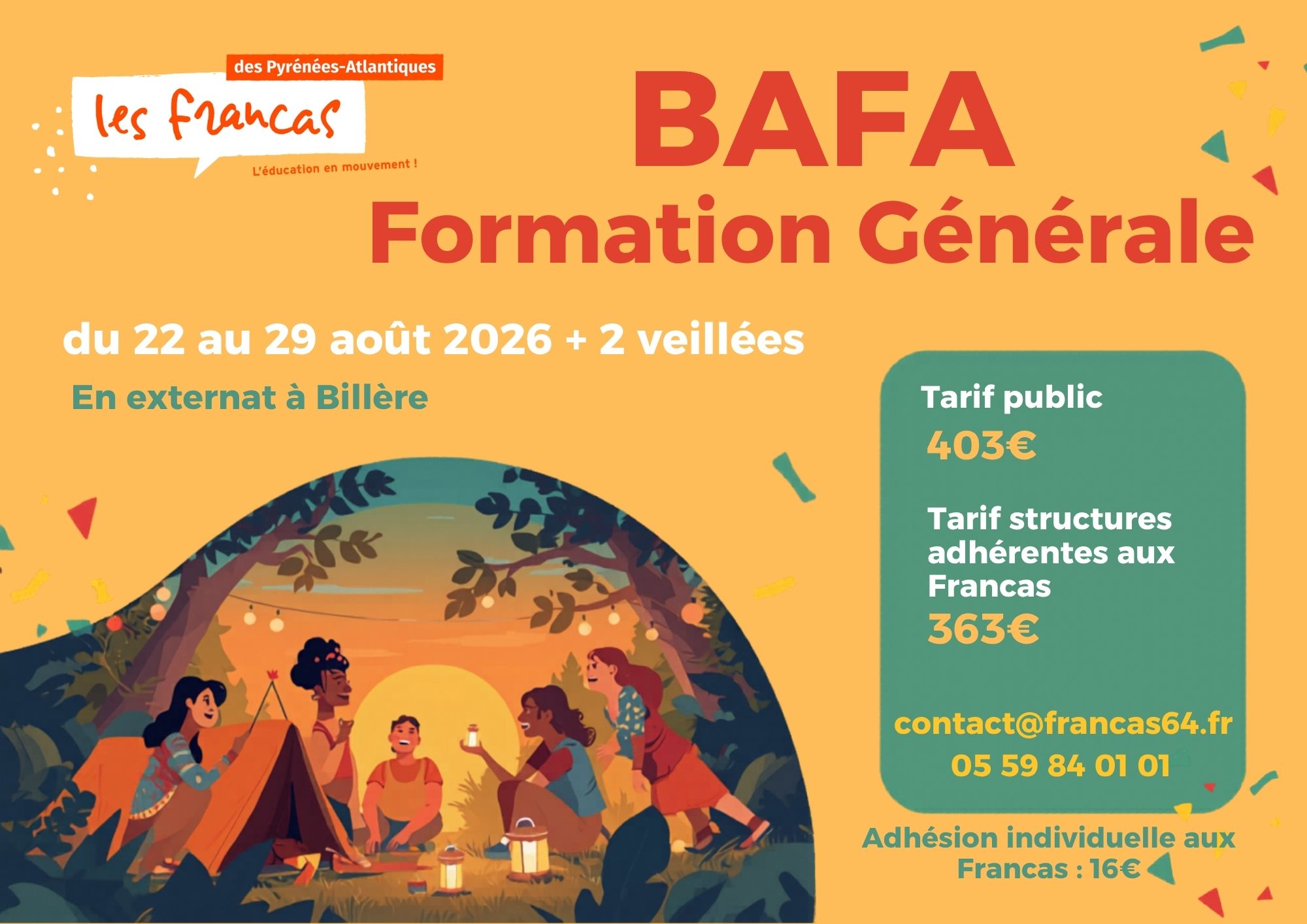 BAFA à Billère fin août